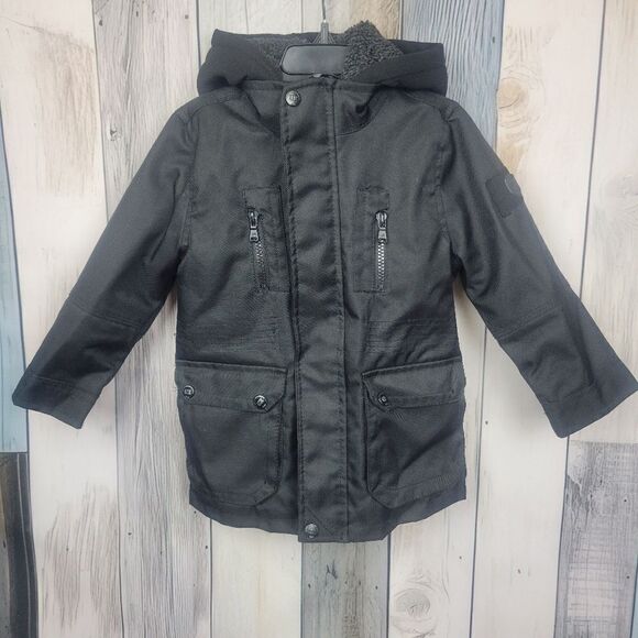 Urban Republic Other - Urban Republic Little Boys Black Parka Coat Sherpa Lined size 3T